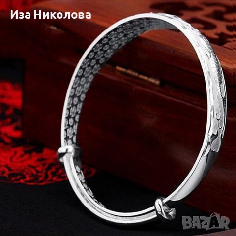 Солидна сребърна гривна, снимка 10 - Гривни - 41906845