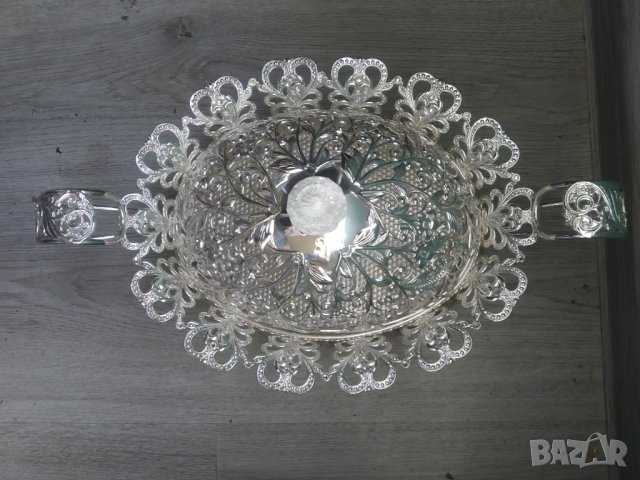 посребрена метална фруктиера,бонбониера, снимка 2 - Други ценни предмети - 39151664