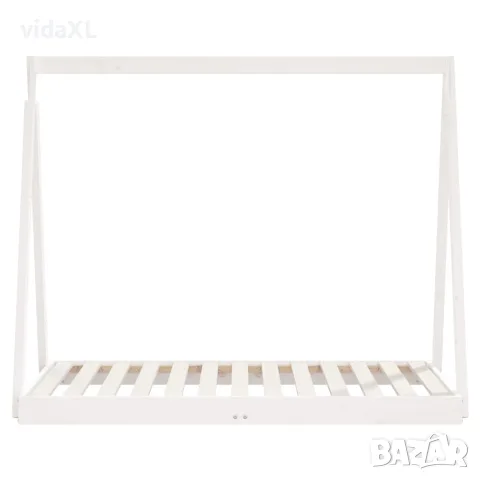 vidaXL Рамка за детско легло, бяла, 70x140 см, бор масив, снимка 4 - Бебешки легла и матраци - 56148159