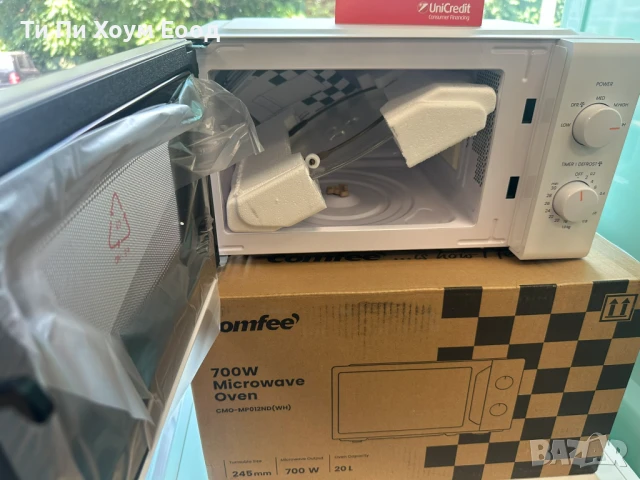 Микровълнова фурна COMFEE' 700W 19L компактен дизайн, InverTech, снимка 2 - Микровълнови - 50686583