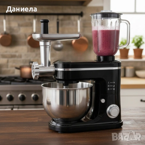 Кухненски робот Michelino 3в1: Планетарен миксер, блендер и месомелачка за лесно и бързо готвене, снимка 2 - Кухненски роботи - 53237939