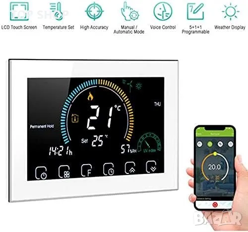 WiFi термостат за управление на газов котел, сух контакт, интелигентен термостат, снимка 2 - Друга електроника - 49157840