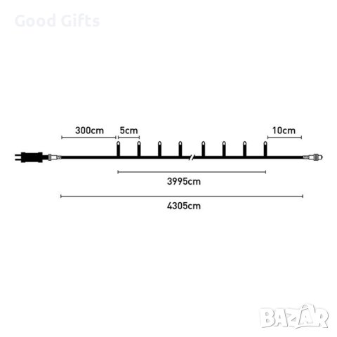 800 LED Коледни лампички, Наситено Топло бяло, 43м, снимка 4 - Лед осветление - 42712674