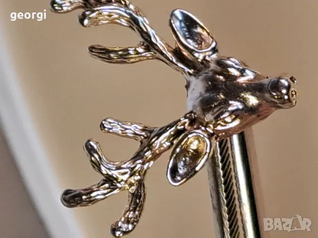 сребърна брошка елен , снимка 6 - Колиета, медальони, синджири - 49545398