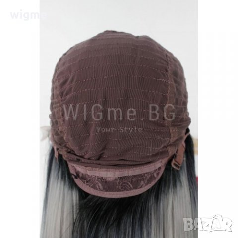 Дълга права сива лейс фронт перука Грейс, снимка 3 - Аксесоари за коса - 35670449