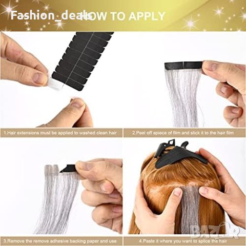 Нов Комплект 72бр. Фиксиращи ленти за удължаване на косата и клещи за запечатване, снимка 6 - Други - 41551546