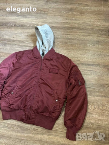 Мъжко яке бомбер Alpha Industries MA-1 D-Tec Hood Bomber Jacket , L размер , снимка 2 - Якета - 53268893