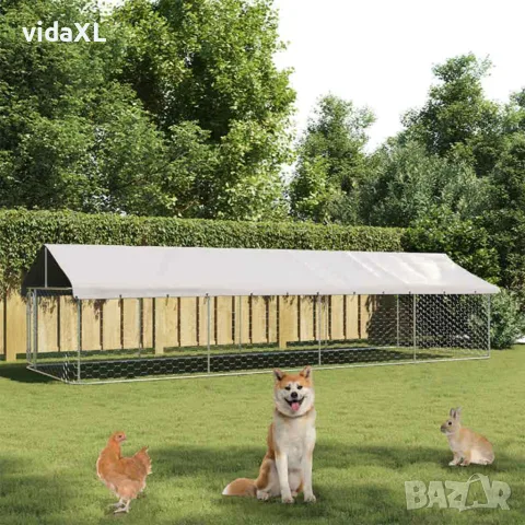 vidaXL Дворна клетка за кучета с покрив, 600x200x150 см, снимка 2 - За кучета - 56146193
