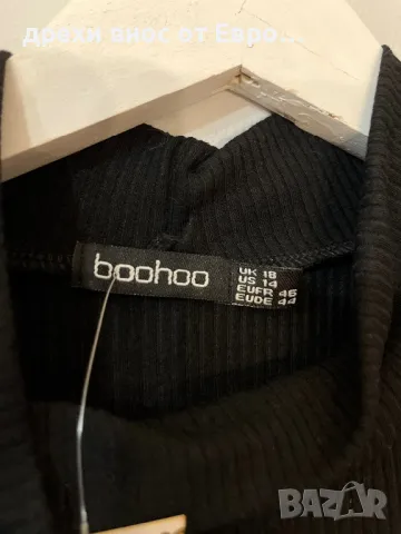 BooHoo 3XL Плюс размер черна рокля с къс ръкав XL, снимка 6 - Рокли - 34238171