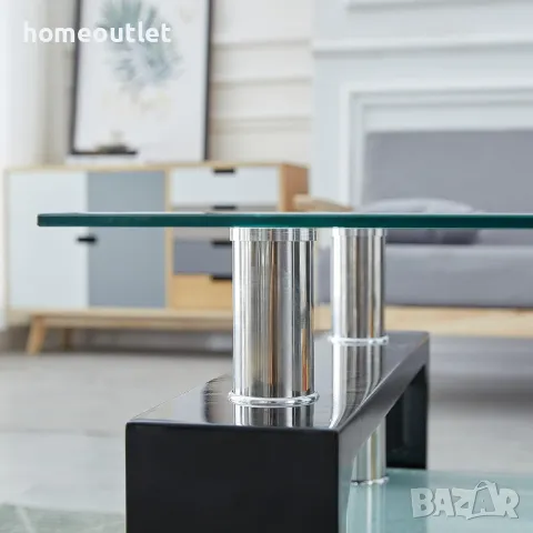 ПРОМОЦИЯ Маса със стъклен плот CLIPOP C-B-CT-0127BL, снимка 5 - Маси - 47773867