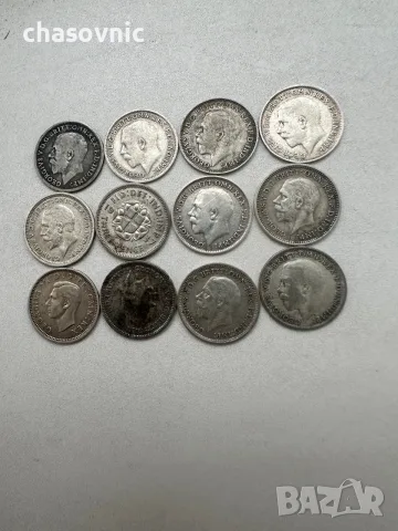 🪙 Лот 12 броя СРЕБЪРНИ монети 3 Пенса Великобритания (1920-1939) - 40€, снимка 5 - Нумизматика и бонистика - 56162584