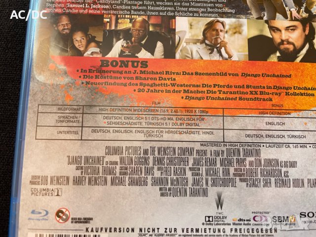 Django Unchained Blu-Ray Disc Movie/ Блу-Рей филм /Quentin Tarantino, снимка 3 - Колекции - 41580179