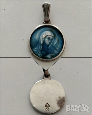 Сребърна висулка Богородица