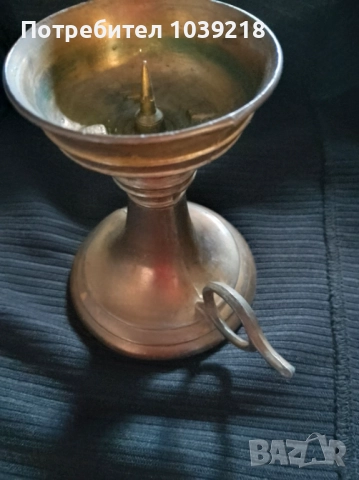 МАСИВЕН МЕСИНГОВ СВЕЩНИК, снимка 2 - Декорация за дома - 52183638