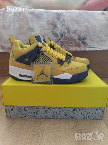 Nike Air Jordan Retro 4 Yellow Lightning Кецове Обувки Маратонки Нови Дамски Размер 39 Номер 