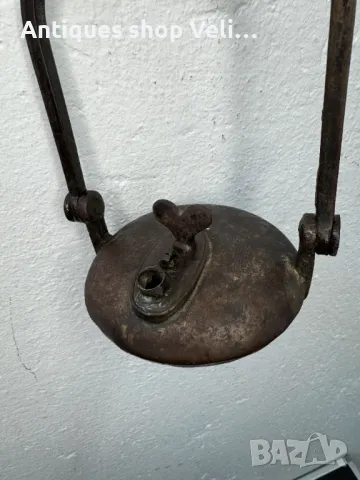 Стара маслена лампа №6893 , снимка 4 - Антикварни и старинни предмети - 50346438