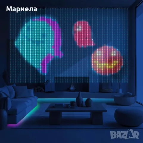 LED Светлинна Завеса 2х2 метра / 400 светодиода RGBW с IC приказни светлини, снимка 8 - Лед осветление - 48470078