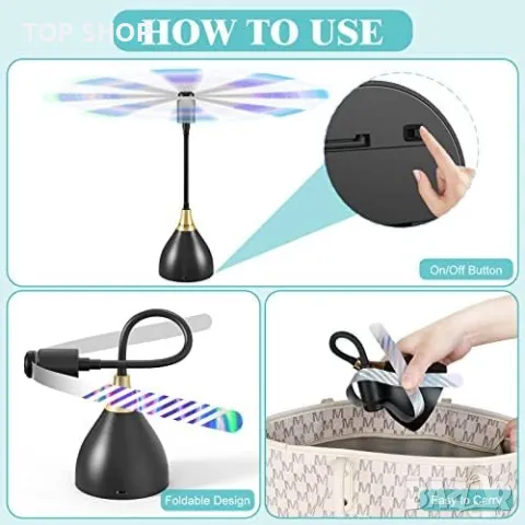 Нови 3 броя Ефективен вентилатор за отблъскване на мухи Преносим пикник барбекю парти, снимка 3 - Други стоки за дома - 49970914