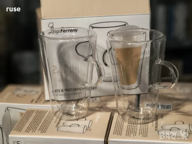 НОВИ! Комплект термочаши за кафе Latte & Macchiato Luigi Ferrero - с двойни стени чаши за капучино, снимка 4 - Чаши - 56117704