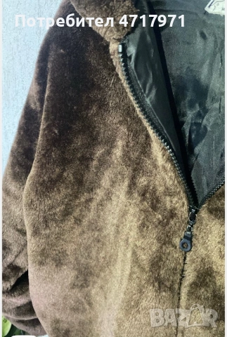 Пухено якенце за зимата в кафяв цвят. Подходящо за студените дни., снимка 3 - Якета - 53418581