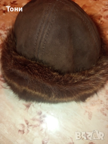 Нова Дамска Зимна Шапка от Естествен Косъм Норка , снимка 2 - Шапки - 52842653