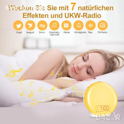 Bluetooth будилник -17 цвята светлина, 22 звука  ,FM радио Suright , снимка 5 - Други - 49871282