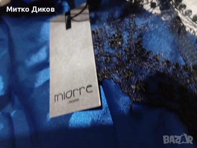 Секси дамско бельо ношница сатен дантела марково на Miorre нови 2 броя синьо и черно, снимка 6 - Нощници - 55735858