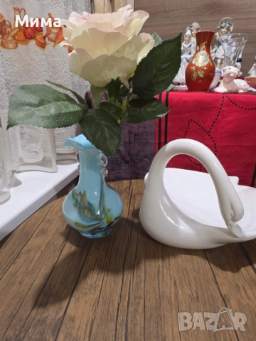 Порцеланова фруктиера лебед, снимка 8 - Чинии - 52507098