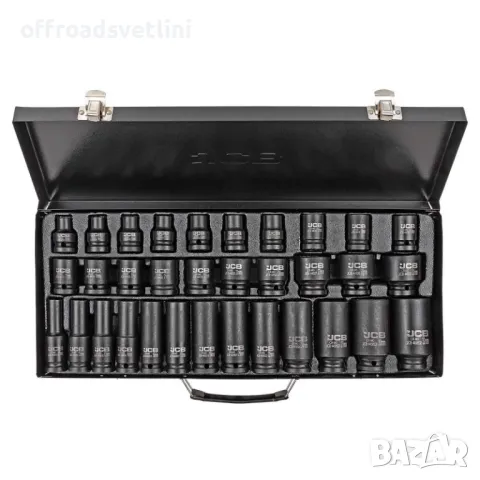 Висок клас JCB Комплект ударни вложки 33 части 1/2" JCB 8-32мм, снимка 3 - Други инструменти - 49379754