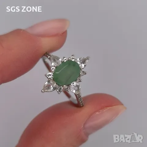 Оригинален Сребърен Пръстен със Сапфири, Рубини, Изумруди , снимка 6 - Пръстени - 49750474