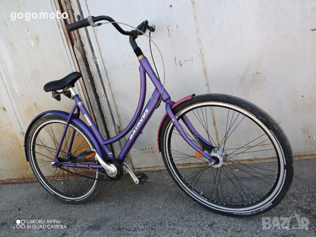 ПРОДАДЕН Алуминиев дамски ЛИЛАВ велосипед, колело холандски BATAVUS , снимка 1