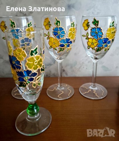Колекция ръчно рисувани чаши, снимка 3 - Чаши - 44374132