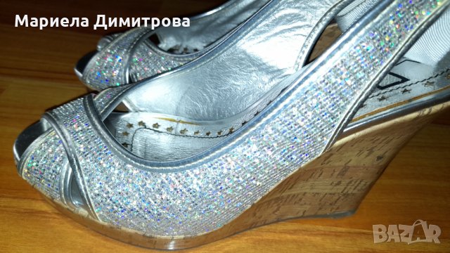 Дамски сребристи обувки , снимка 4 - Сандали - 33979663