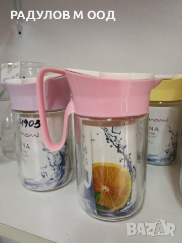 Стъклена каничка 720мл с пластмасов капак / 201903, снимка 2 - Аксесоари за кухня - 44598821