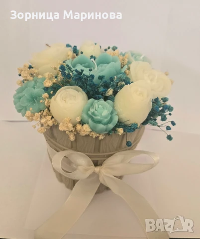 Ароматни букети от свещи, ръчна изработка , снимка 12 - Декорация за дома - 51321982