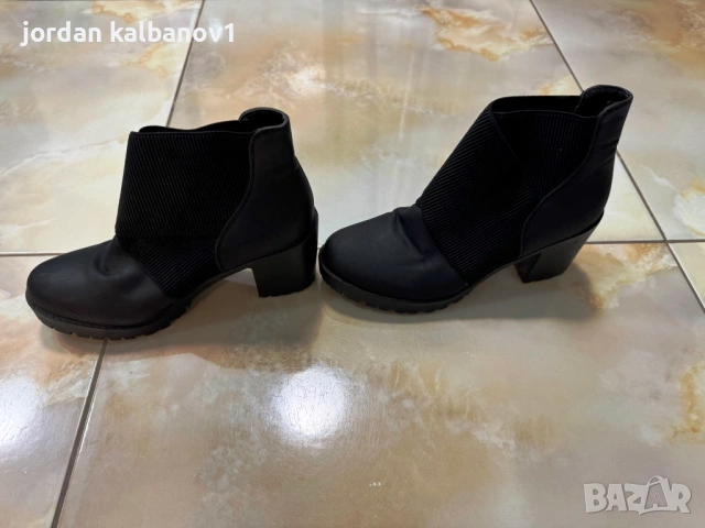 Падарявам - дамски черни естествена кожа боти  номер - 36 стелка - 23см. ток - 7см., снимка 2 - Дамски боти - 53806274