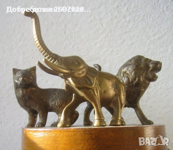 Фигури метал - патка бронз и дърво, антика птица, мишок мишка котка и лъв, снимка 15 - Статуетки - 40211635