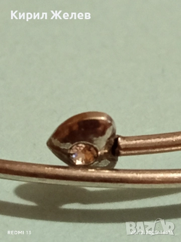 РЪЧНА ИЗРАБОТКА СРЕБЪРНА ГРИВНА с МАЛКИ СЪРЦА ИНКРУСТИРАНИ КРИСТАЛИ Italy 34508, снимка 3 - Гривни - 52858500