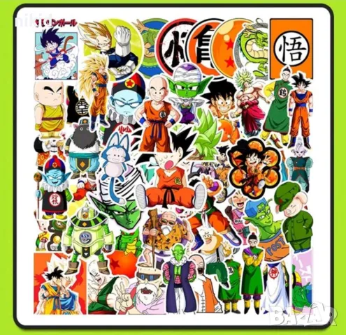 50 бр Dragon Ball драгон бол DragonBall самозалепващи лепенки стикери за украса декор картонена торт, снимка 6 - Други - 44751332