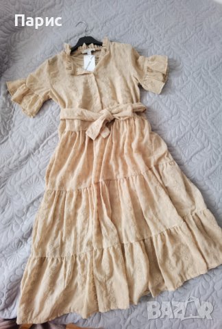 Нова дамска рокля екрю бежова, снимка 6 - Рокли - 40613233