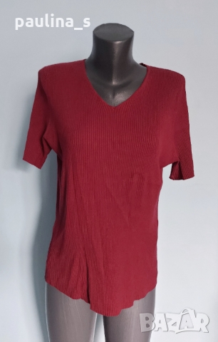 Червена еластична мекичка блуза / хипоалергична материя / голям размер 4/5XL, снимка 2 - Туники - 36052937