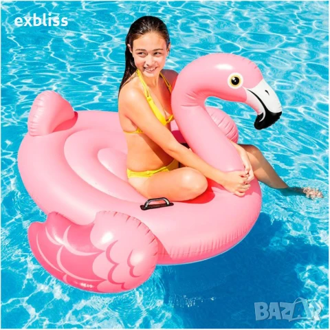 Надуваем остров розово фламинго 142х137х97 см