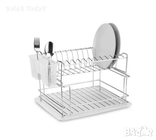 Метален сушилник за чинии, вилици, лъжици, ножове, купи, , 36x29x22 см.