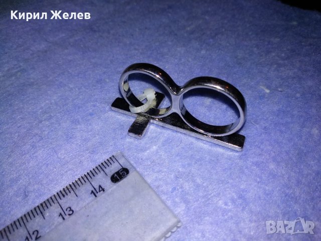 ПРЕКРАСЕН СРЕБРИСТ ДВОЕН ФЕШЪН АРТ ПРЪСТЕН с КРЪСТ с ИСКРЯЩИ ФАСЕТИРАНИ КРИСТАЛИ 37700, снимка 11 - Пръстени - 40684971