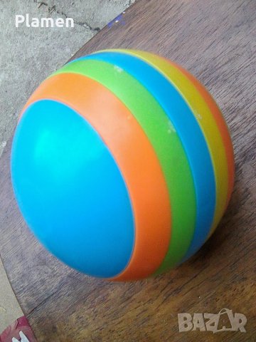Детска стара българска пластмасова топка за деца, снимка 2 - Детски топки - 38954106