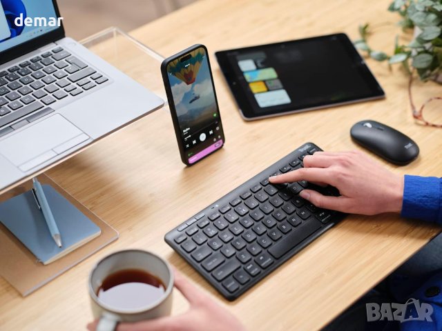 Bluetooth клавиатура Trust Lyra Multi-Device, акумулаторна батерия, снимка 9 - Клавиатури и мишки - 44322157