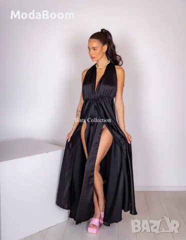 Дълга черна дамска рокля 
