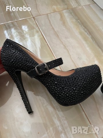 Официални черни обувки на ток , снимка 3 - Дамски обувки на ток - 40339309