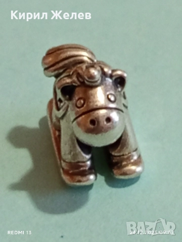 Сребърен талисман Люлеещо се конче Бруно еднорога на Pandora 50802, снимка 7 - Колиета, медальони, синджири - 52889776