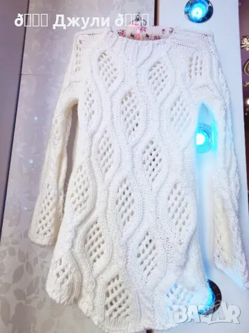 Разкошна рокля/ туника от кашмир 🤍🩷, снимка 8 - Рокли - 49304750